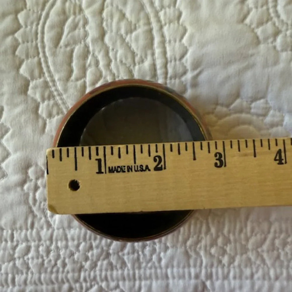 vintage metal enamel flower bangle bracelet - Picture 6 of 8